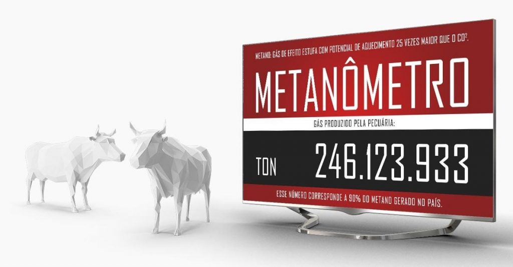 Painel eletrônico para a contagem da emissão de gás metano é instalado em São Paulo