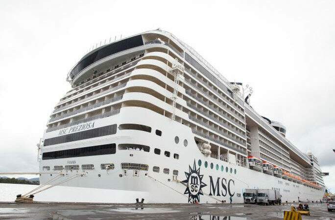 MSC Preziosa chega ao Brasil e será o navio que dará início à retomada do setor de cruzeiros no país