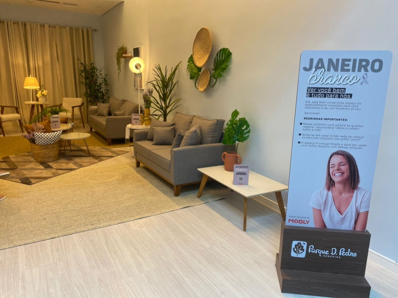 Janeiro Branco: Parque D. Pedro Shopping inaugura área de descompressão para colaboradores e clientes