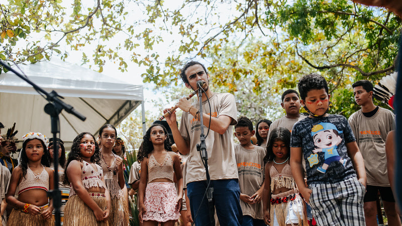 Comunidade indígena Jenipapo-Kanindé, em Aquiraz, celebrou a luta pela demarcação de terra com a Festa do Marco Vivo e lançamento do Projeto Aprendizes Musicalizando